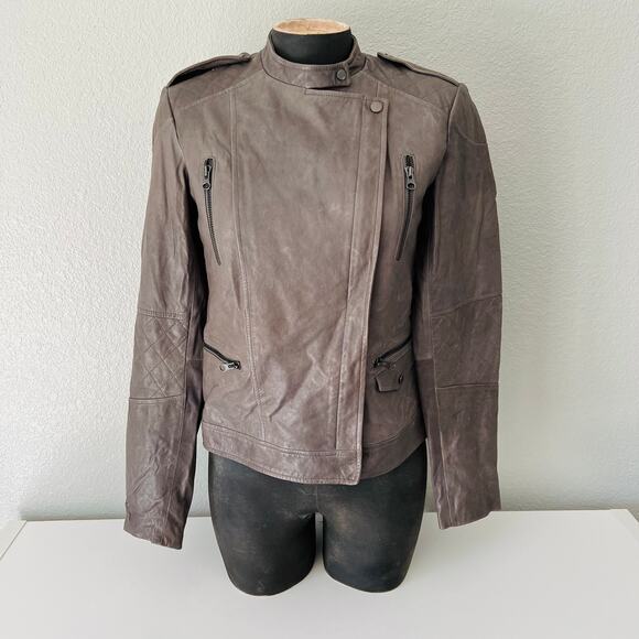 Vince Jackets & Blazers - Vince Leather Zip Moto Jacket Women's Size Small